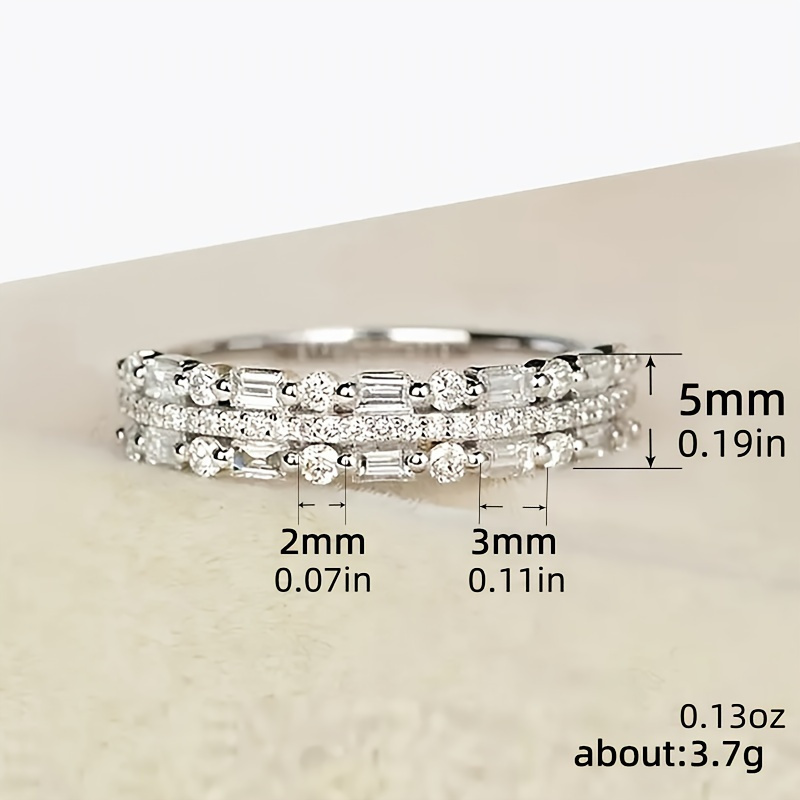 Holiday Charm Triple Layer CZ Copper Ring for Women Stackable